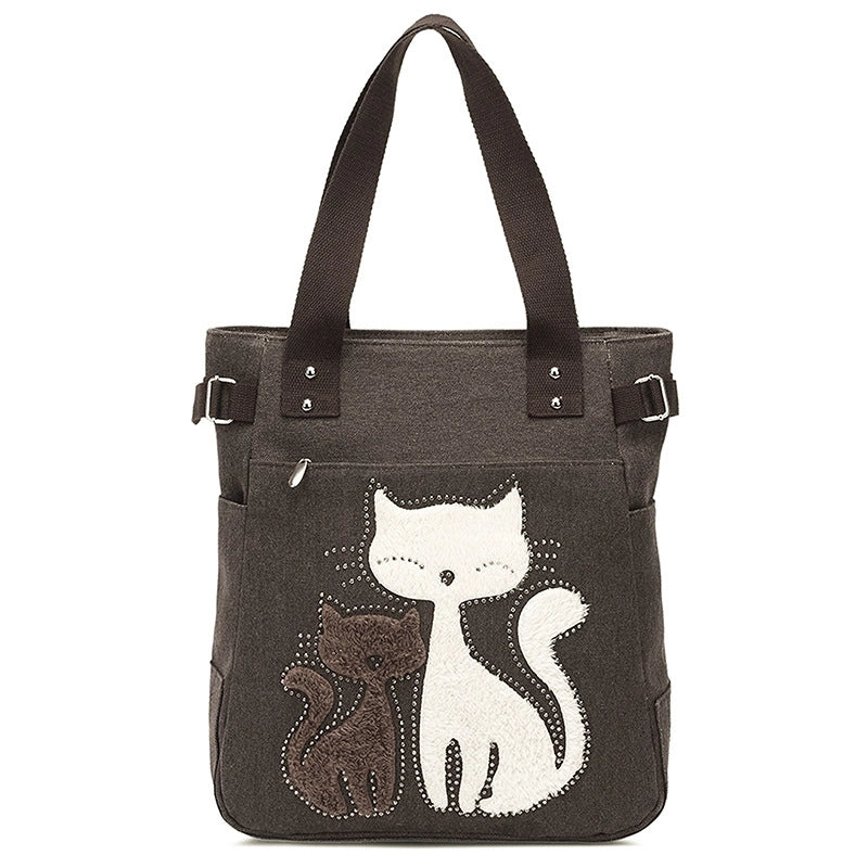 Women’s Cute Cat Canvas Shopping Bags