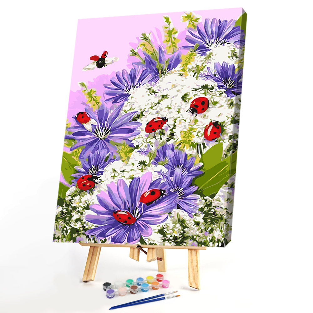 

40*50CM Paint By Numbers-Flowers and Insect, 501 Original