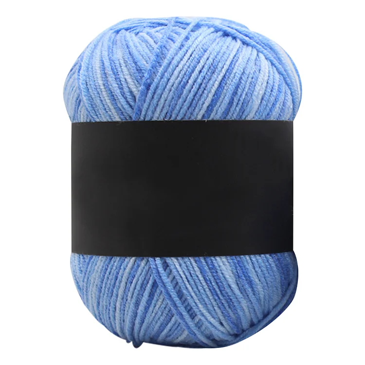 Gradient Color Milk Cotton Yarn Scarf Sweater Crochet Knitting Yarn (Sky Blue)
