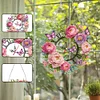 Acrylic Special Shape Peony Butterfly 5D Diamond Painting Wreath Clock