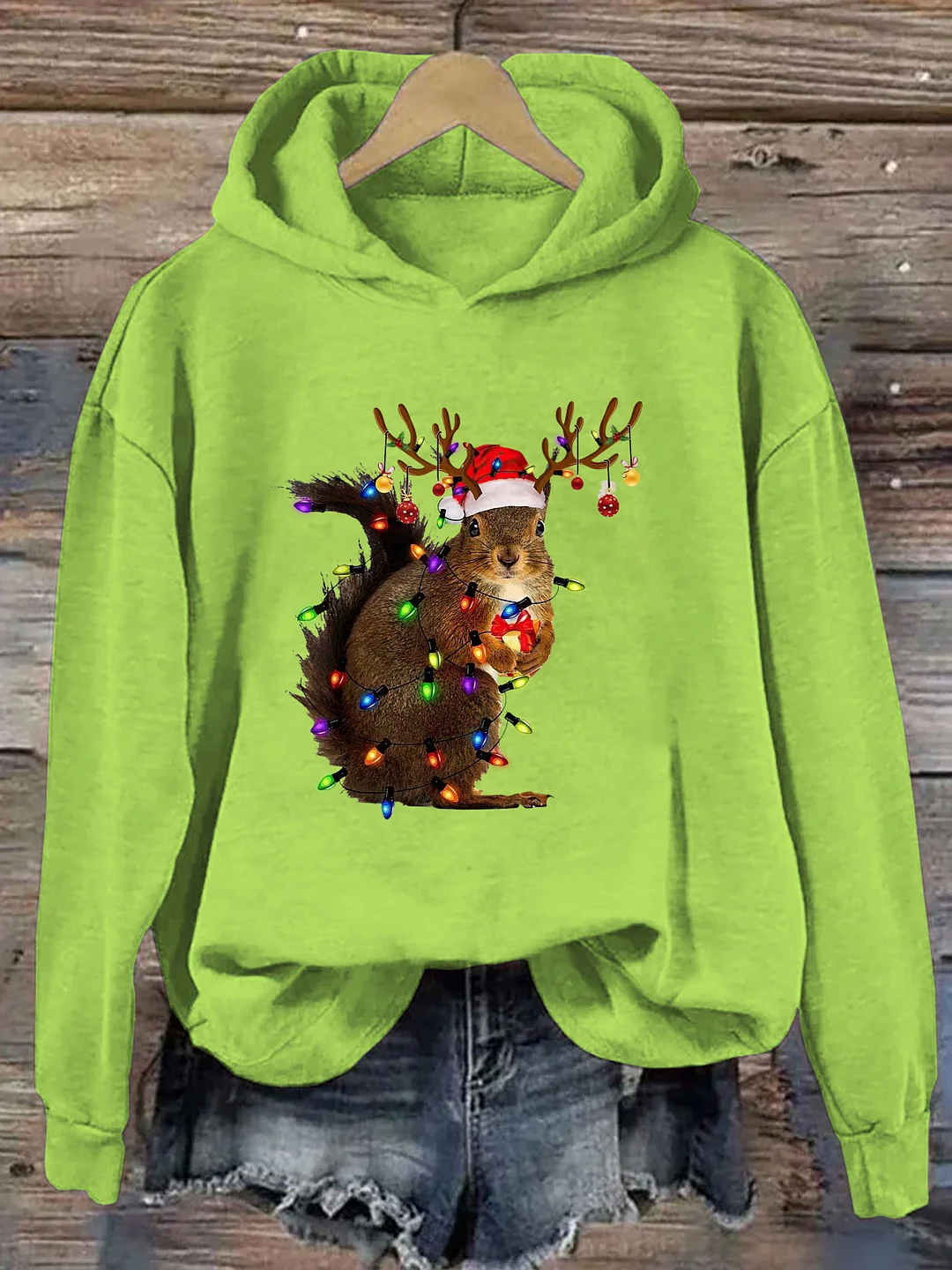 Squirrel Christmas Lights Hoodie