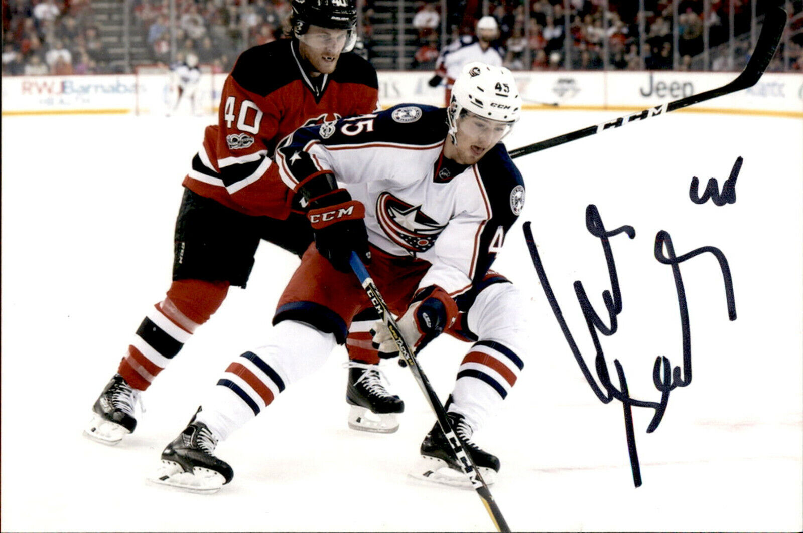 Lukas Sedlak SIGNED 4x6 Photo Poster painting COLUMBUS BLUE JACKETS