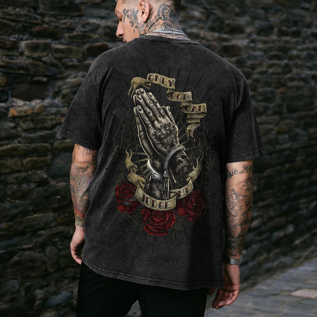 Only God Can Judge Me Printed Roses T-shirt -  UPRANDY