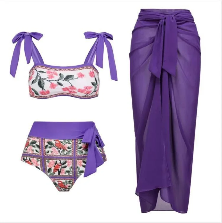 Uveng Uveng One-Piece Bikini Suit Women's Bikini Three-Piece Set