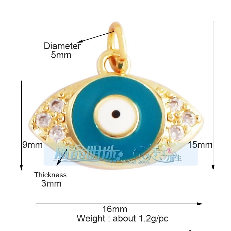 1 Piece Copper Zircon Devil’s Eye Pendant Jewelry Accessories