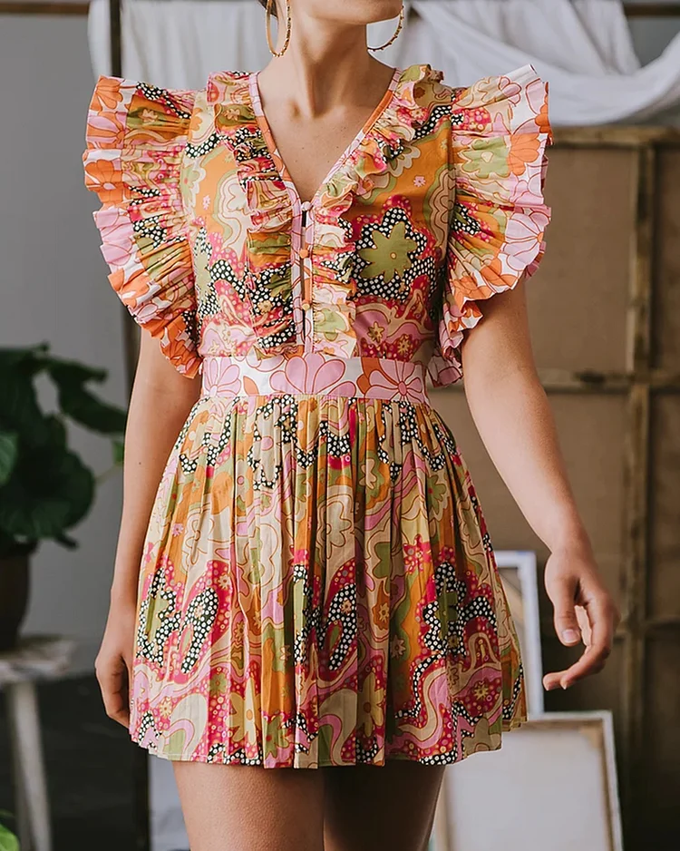 Airplane sleeve mini dress