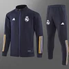 2023/2024 Real Madrid Long Zipped Jacket Cyan Football Shirt 1:1 Thai Quality Set