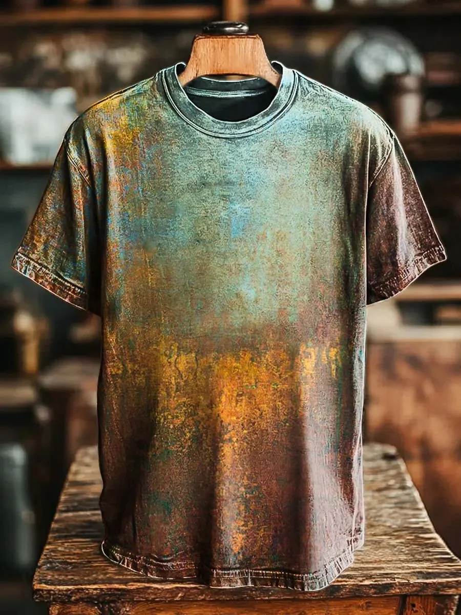 Eagerlys Retro Old Rusty Oxidation Art Print T-shirt Eagerlys