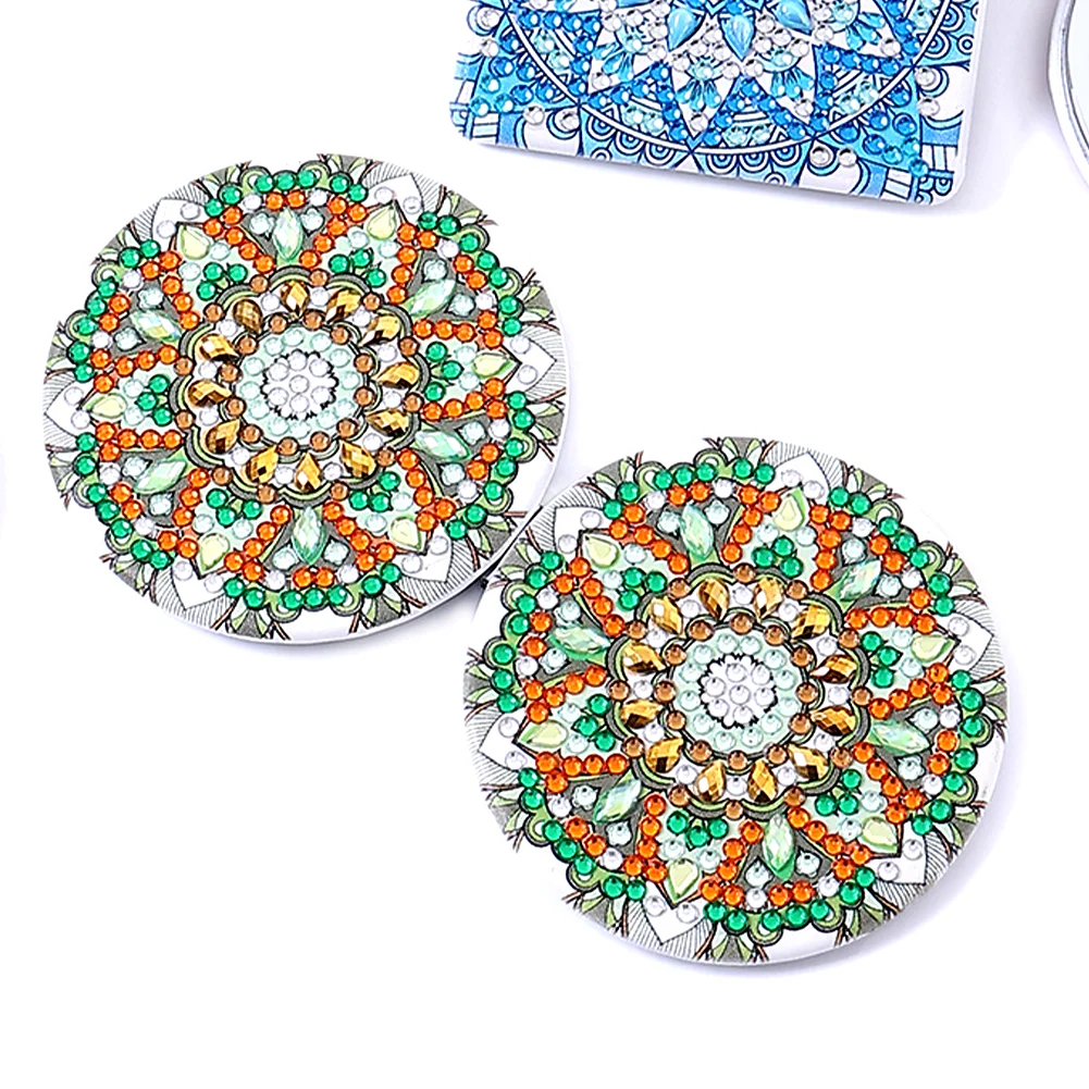 DIY Diamond Painting Makeup Mirror Mandala Pattern Portable Pocket Mirror
