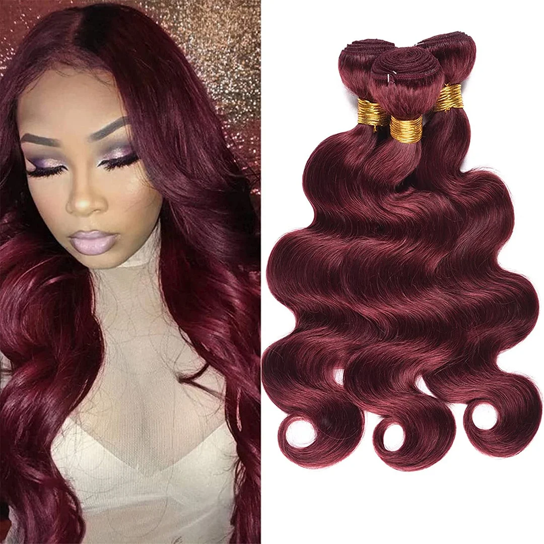 Jewtribute Hair®|Bundles Brazilian Weaving Dark Red Colored