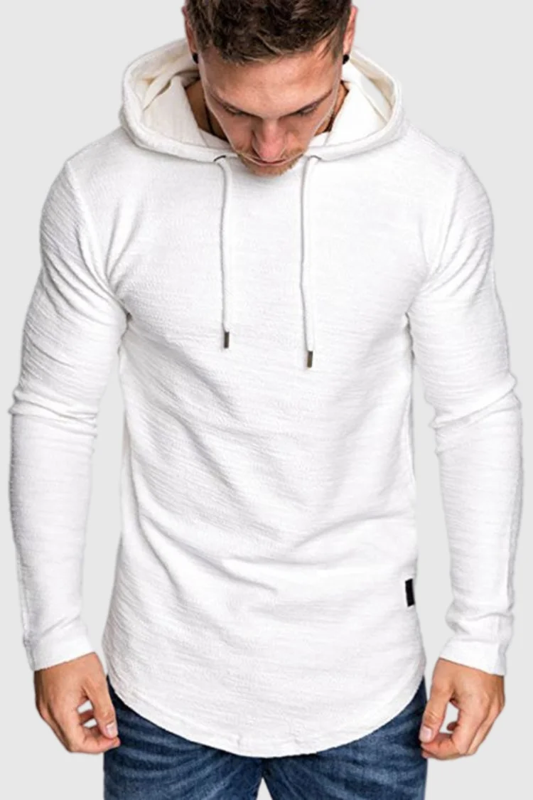 BrosWear Casual Solid Color Hooded Sweatshirt