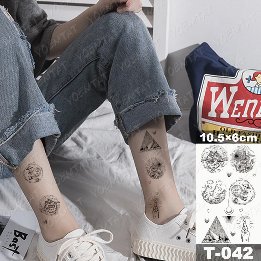 Waterproof Temporary Tattoo Sticker Moth Butterfly Wolf Snake Deer Panda Animal Flash Tatto Women Men Kids Body Art Fake Tattoos