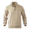 Men's Casual Jacquard Stand Collar Half Zip Wool Sweatshirt by Inlyline