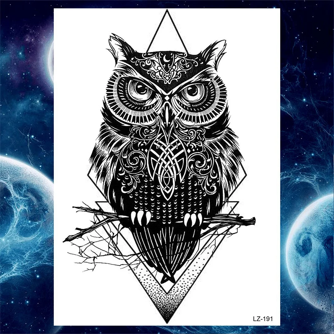 Flower Skeleton Temporary Tattoos For Women Men Adult Death Skull Tattoo Sticker Fake Lion Wolf Forest Black Evil Tatoos Armband