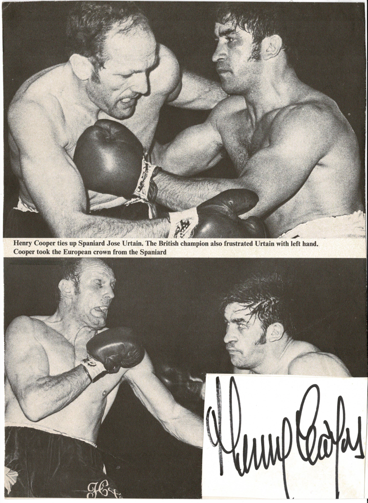 Henry Cooper signed autograph! RARE! AMCo Authenticated! 14270