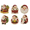 6PCS Santa Claus Series DIY Pearl Diamond Painting Christmas Fridge Magnets, Sparkling Rhinestone Refrigerator Magnet Craft Kit for Home Decor & Gifts