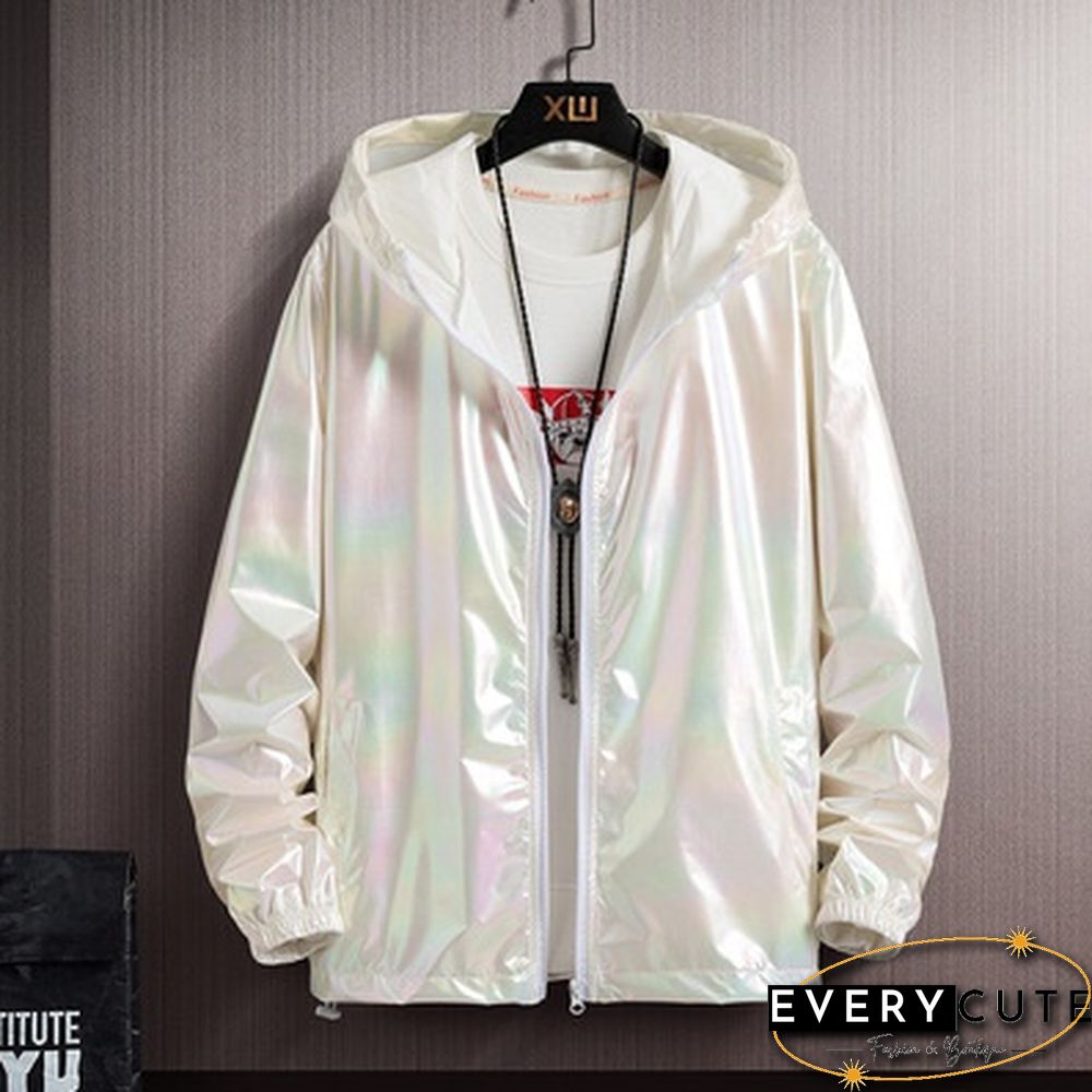 Unisex UV Protect Waterproof Windbreaker Zipper Jacket Hoodie Outwear Coat