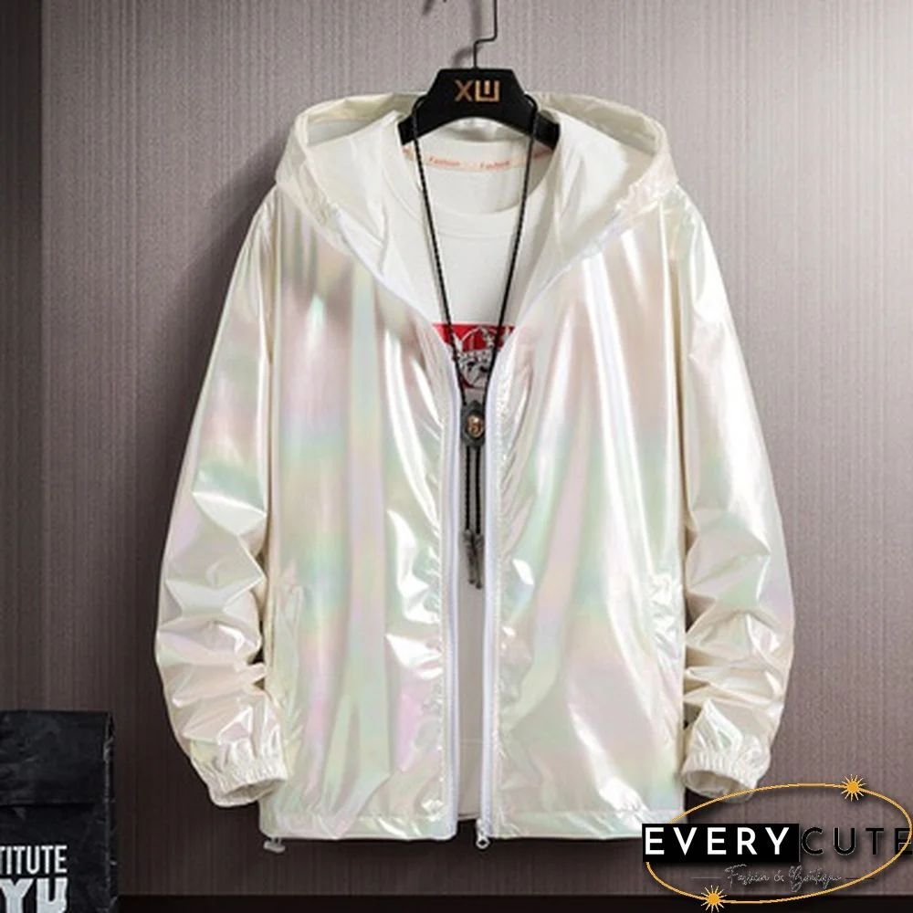 Unisex UV Protect Waterproof Windbreaker Zipper Jacket Hoodie Outwear Coat