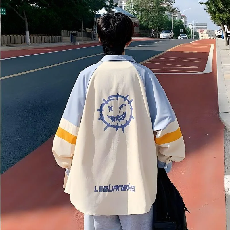 Brownm Boy Smiley Pastel Shirt