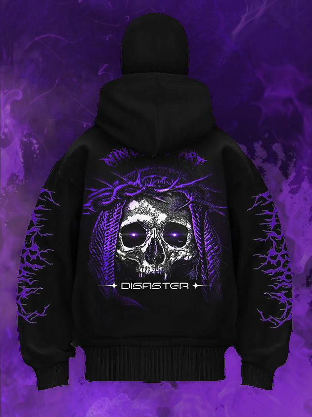 Art Satanic King of Disaster Oversized Men's Balaclava Hoodie