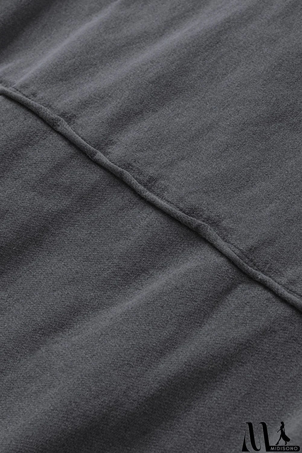 MidiSono - Zipped Front Stitching Hooded Sweatshirt