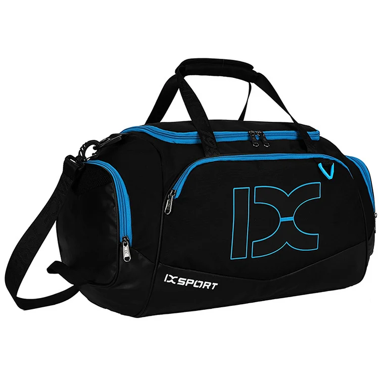 Polyester Sports Bag Large Capacity Sports Backpack for Men Women (Black Blue)