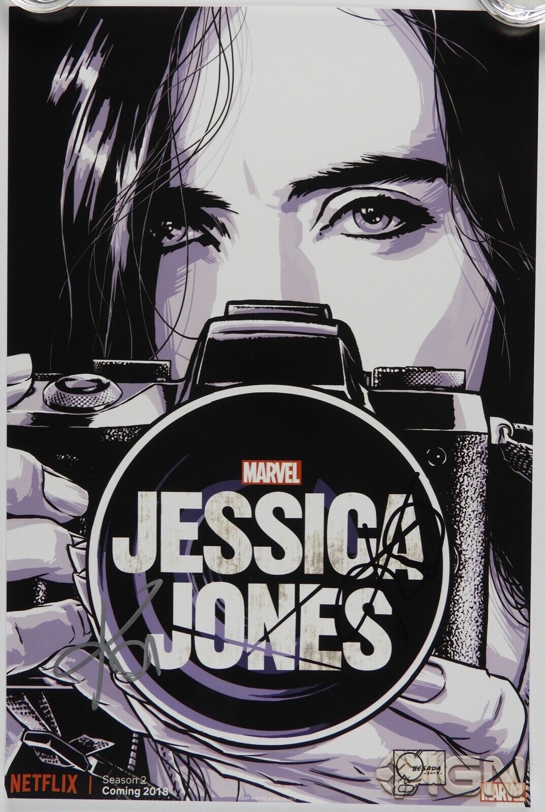 Krysten Ritter Jessica Jones Autograph JSA 12 x 18 Signed Photo Poster painting Marvel