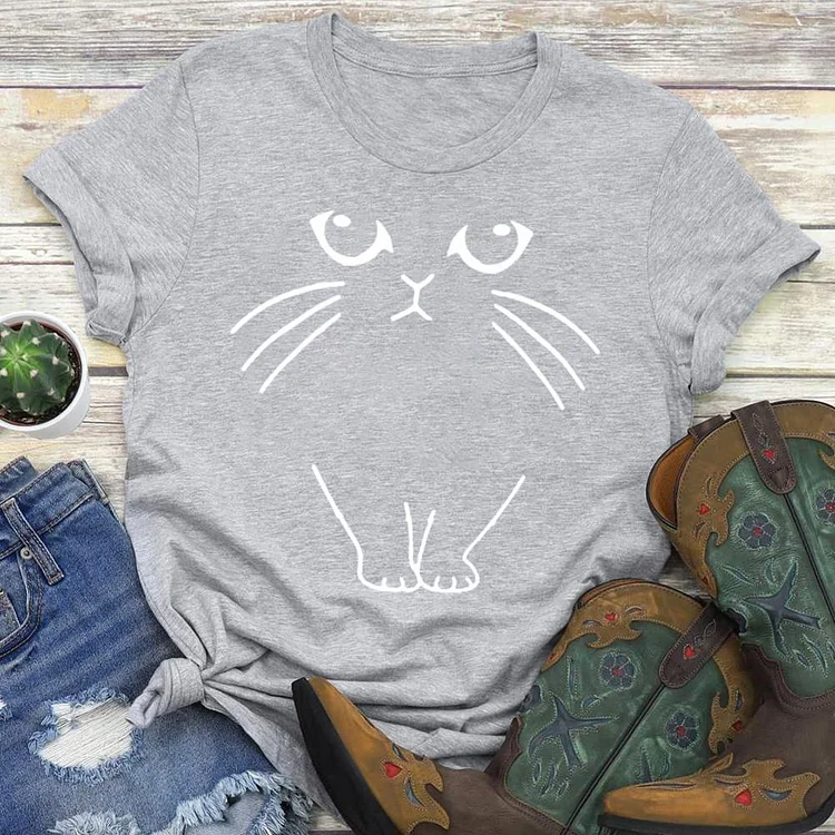 Cat Printed T-shirt Tee - 01107-Annaletters