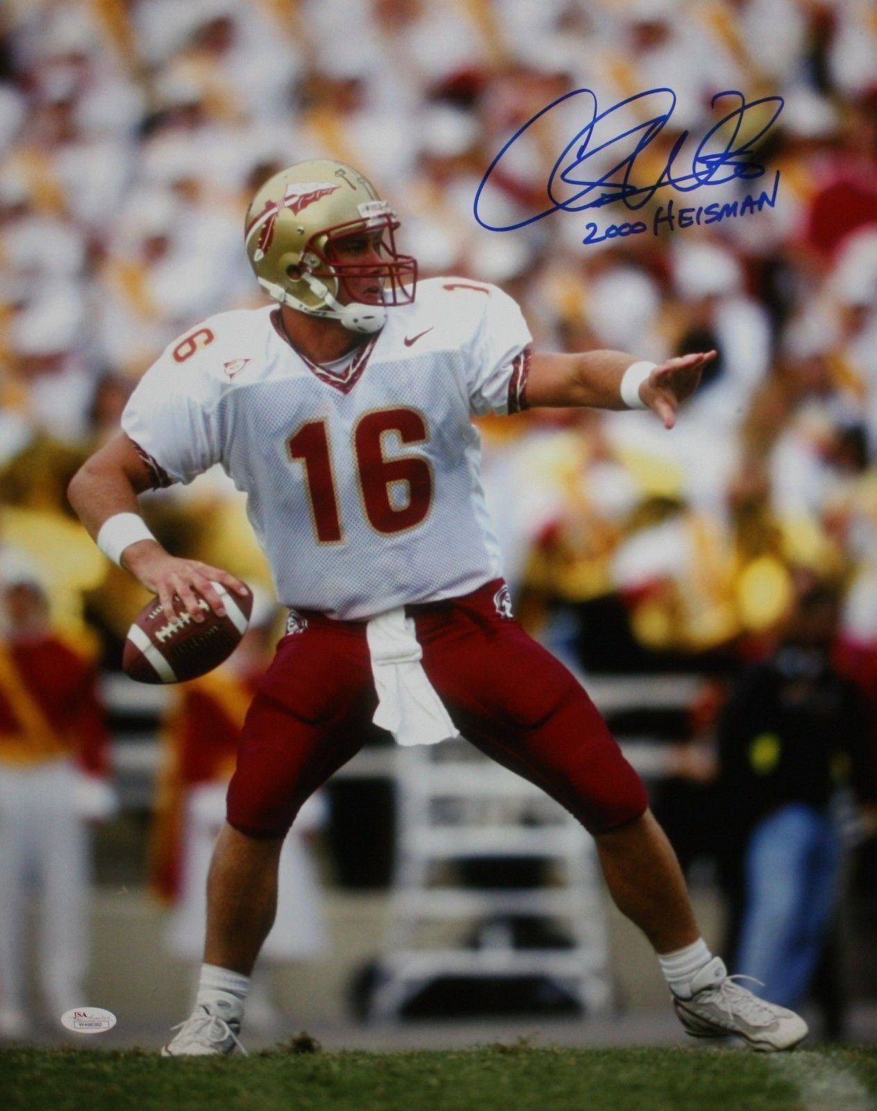 Chris Weinke Autographed 16x20 Vertical Passing Photo Poster painting- JSA W Authenticated