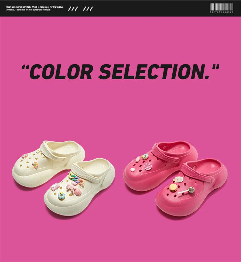 Love Home Hole Shoes Wear Sandals Outside In Summer Women's Thick Soled Increased EVA Home Shoes Personalized Decorative Beach