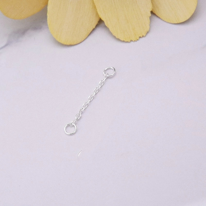 1 Piece 925 Sterling Silver Solid Color Chain Jewelry Accessories