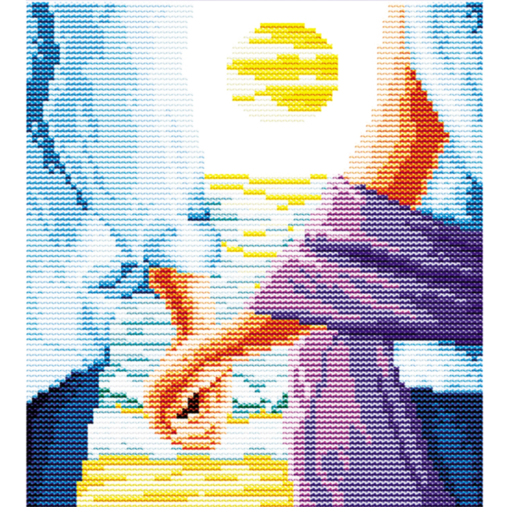 

Couple - 14CT Stamped Cross Stitch - 20*22CM, 501 Original