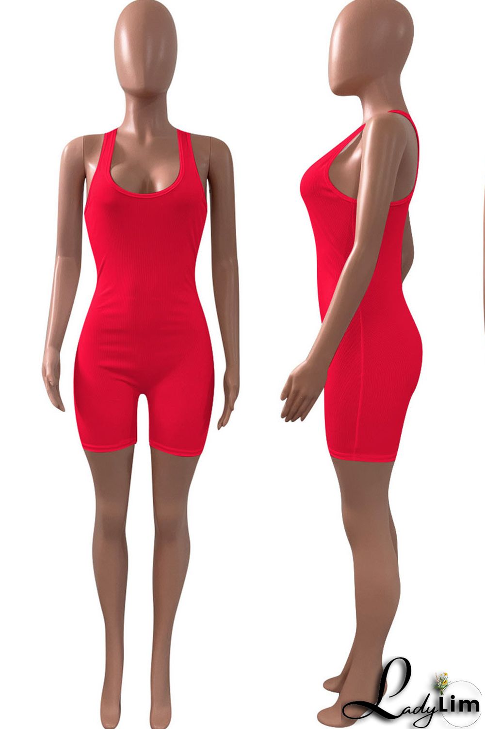 Black Casual Sportswear Solid Split Joint U Neck Regular Jumpsuits