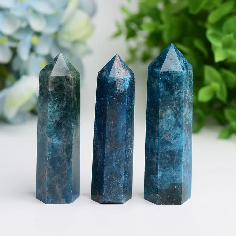 2.5"-4.0" Bule Apatite Crystal Point for