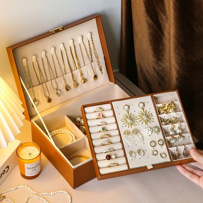 New Jewelry Box Storage Box High-grade Large Capacity Ring Earrings Necklace Bracelet Watch Jewelry Box