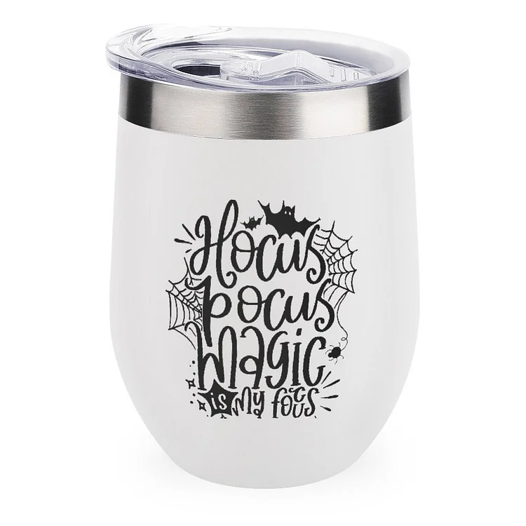 Hocus Pocus Magic Is My Focus Stainless Steel Insulated Cup Traval Mugs - Heather Prints Shirts
