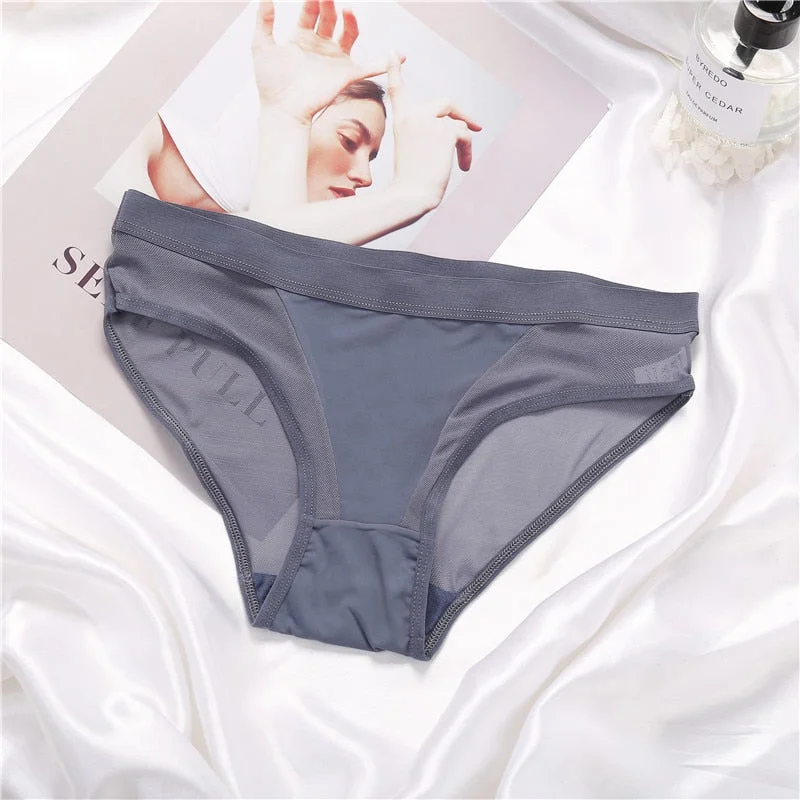 Sexy Hollow Out Panties Women Mesh Transparent Briefs Lingerie Breathable Low Waist Underpants Intimates Underwear lenceria muje