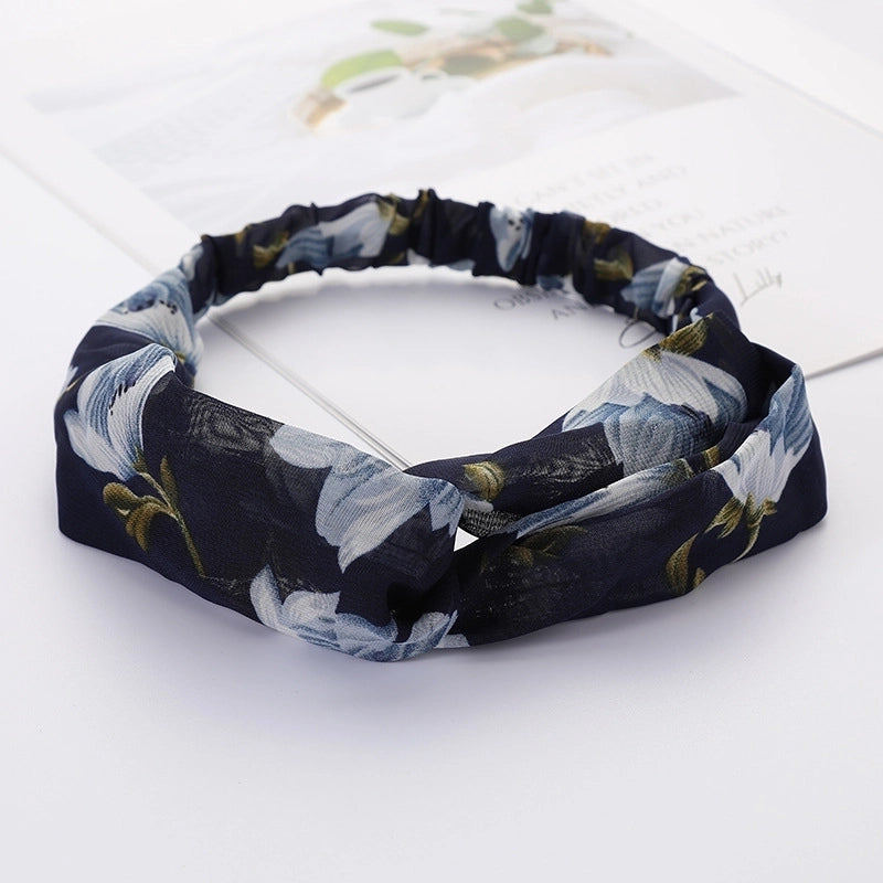 Women’s Lady Polka Dots Flower Cloth Hair Band