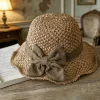 🏖️👒Elegantn&iacute; pleten&yacute; slaměn&yacute; klobouk s ma&scaron;l&iacute;