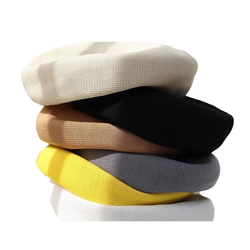 Women’s Retro Solid Color Flat Eaves Beret Hat