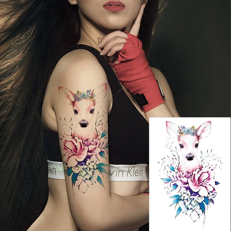 Waterproof Temporary Tattoo Sticker sexy on body back big crown tatto stickers flash tatoo fake tattoos for women men