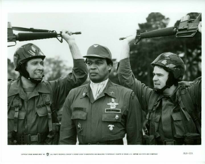 Chevy Chase Bernie Casey Dan Aykroyd Spies Like Us Original Press 8X10 Photo Poster painting