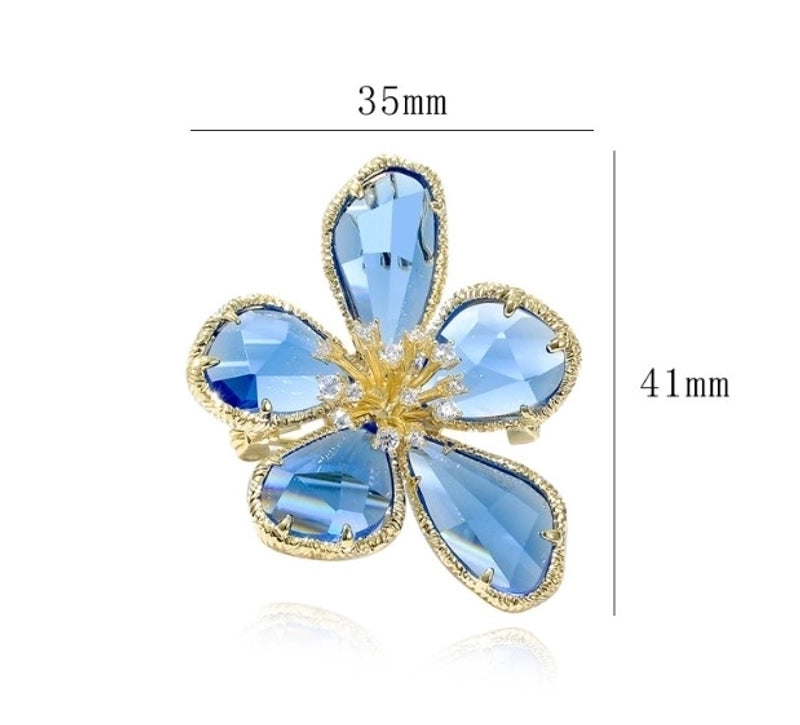 Retro Pin Flower Alloy Inlay Artificial Crystal Rhinestones Women’S Brooches