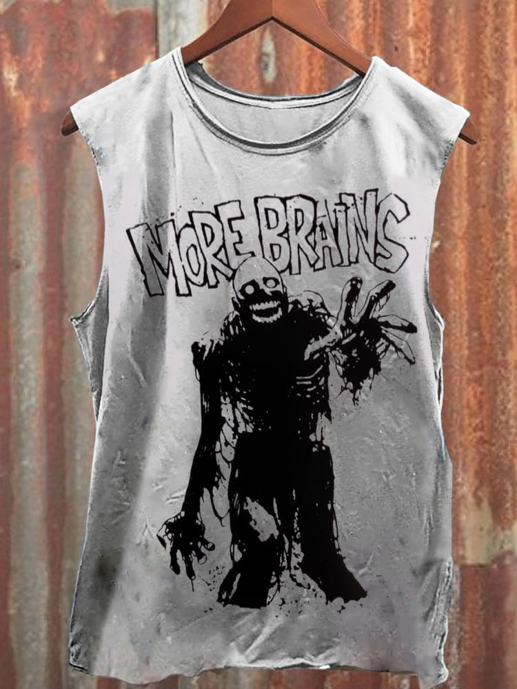 Unisex Vintage Zombie Print Tank Top / Rvogue / Rvogue
