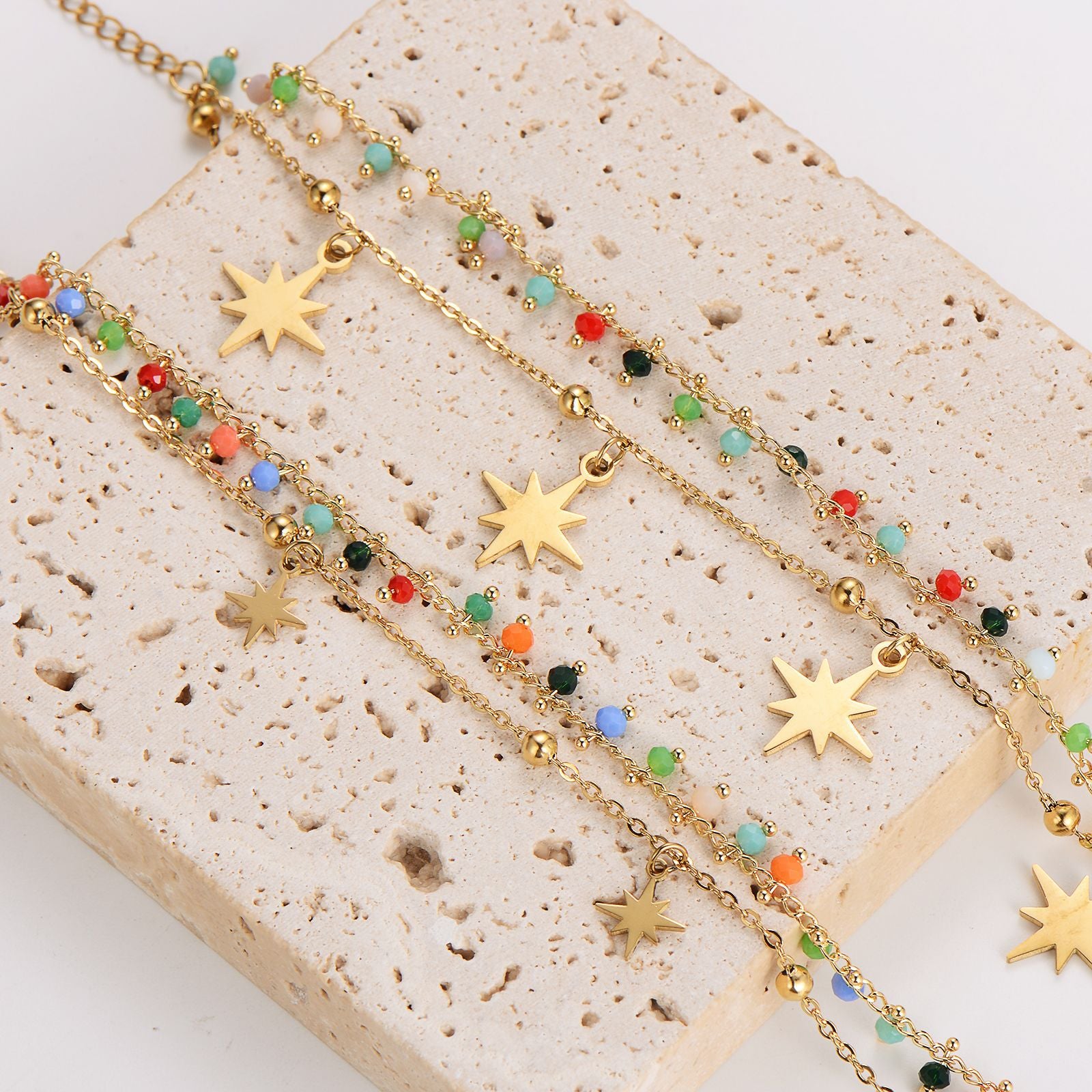 Refreshing Women Octagram Geometric Stainless Steel Electroplating Bracelets