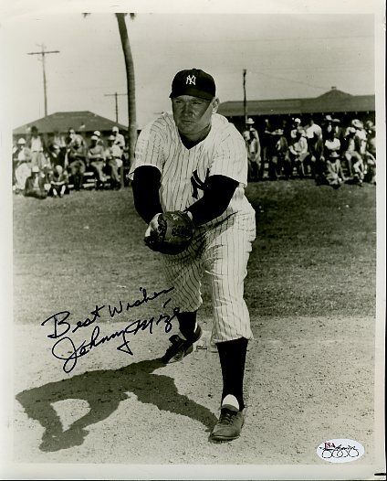 Johnny Mize Signed Jsa Cert Sticker 8x10 Photo Poster painting Authentic Autograph