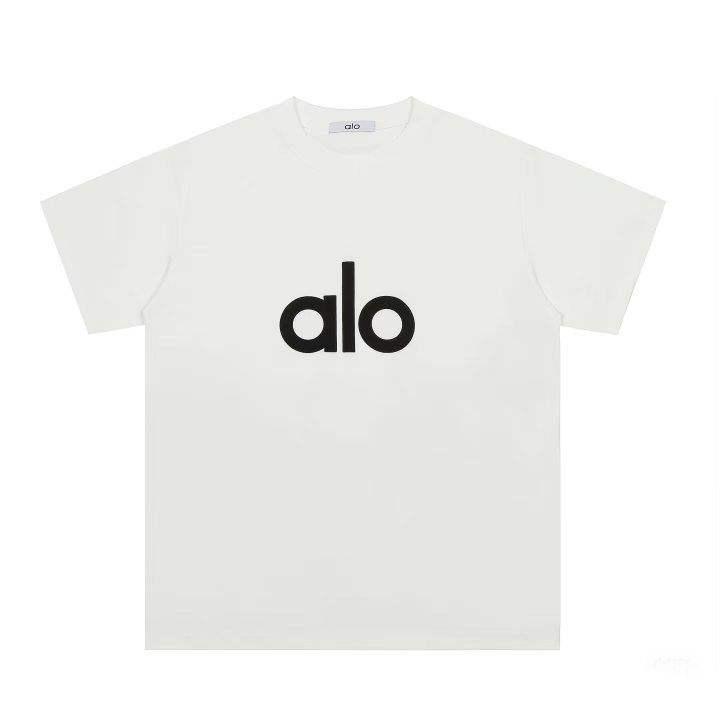 Alo Multicolor Logo Print Cotton Short Sleeve T-Shirt