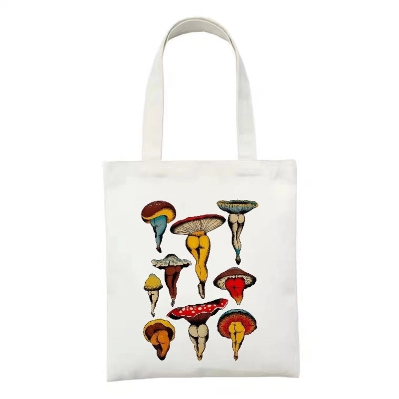 Women’s Minimalist Artistic Animal Mushroom Butterfly Shopping Bags