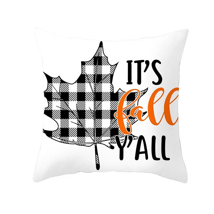 Thanksgiving Pumpkin Pillowcase Black and White Plaid Pumpkin Home Holiday Cushion Cover cojines decorativos para sofá