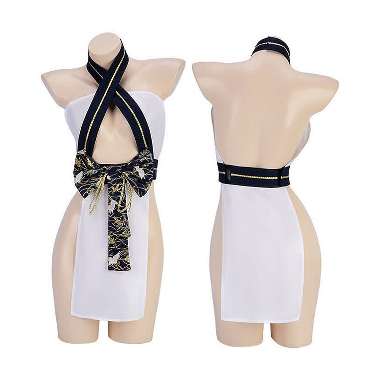 Halter Hollow Out Kimono Lingerie Set - Modakawa modakawa